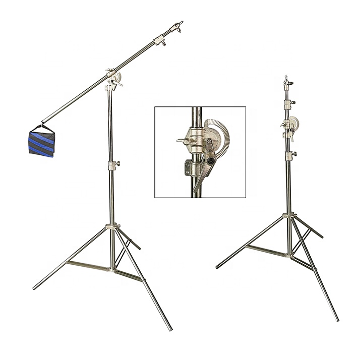 Light Stand Sandbag - 4m 2in1 Light Stand,Boom Arm,Rotatable Stainless