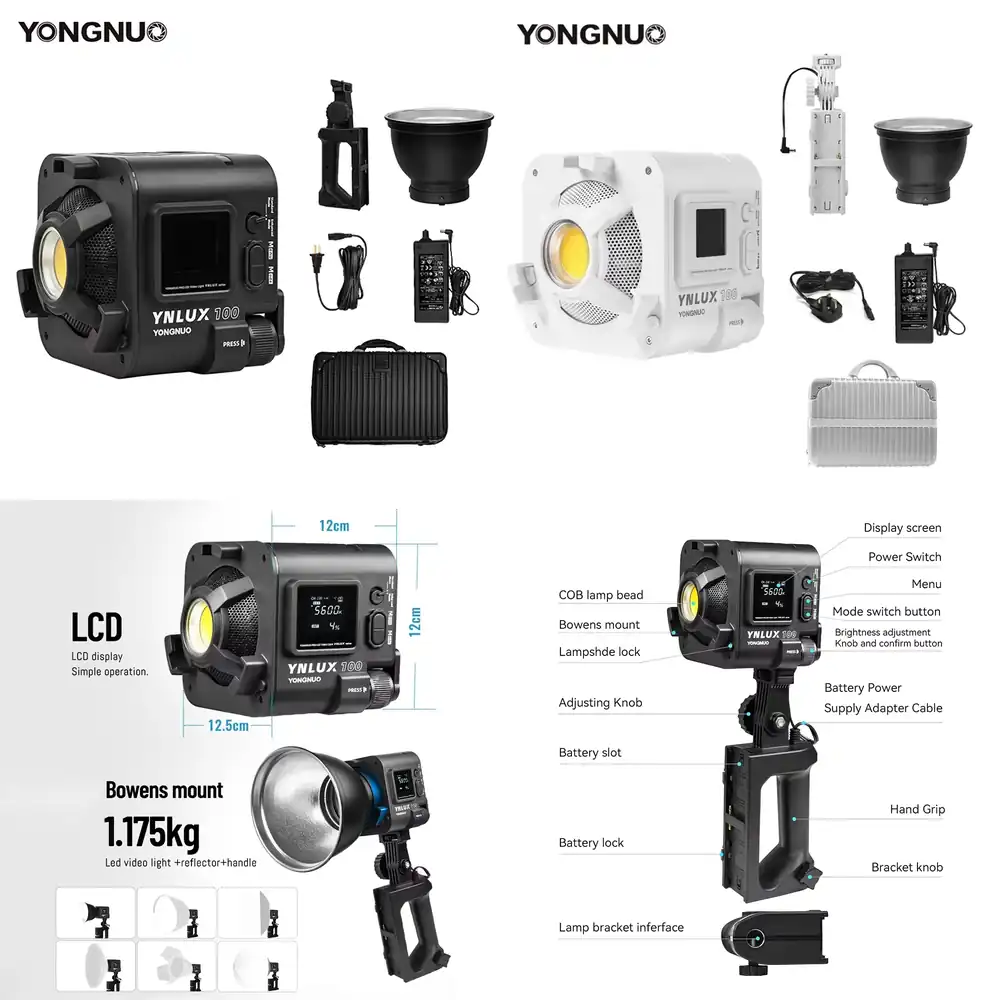Photography Lighting For Studio - YONGNUO YNLUX100 100W 3200K-5600K Compact Handheld
