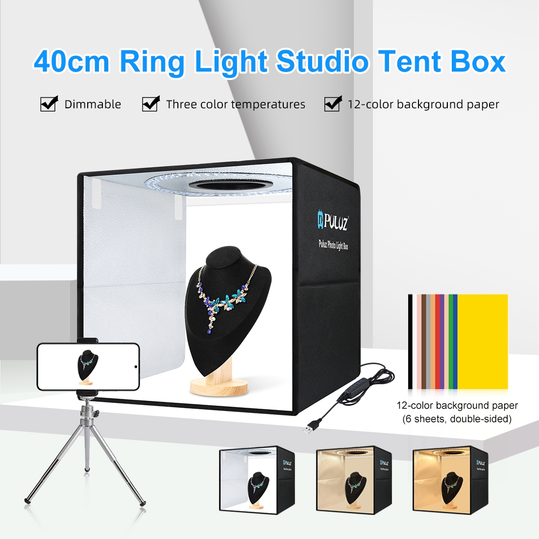 PULUZ 40cm Folding Portable Ri - Photography Lighting Tent recension och pris