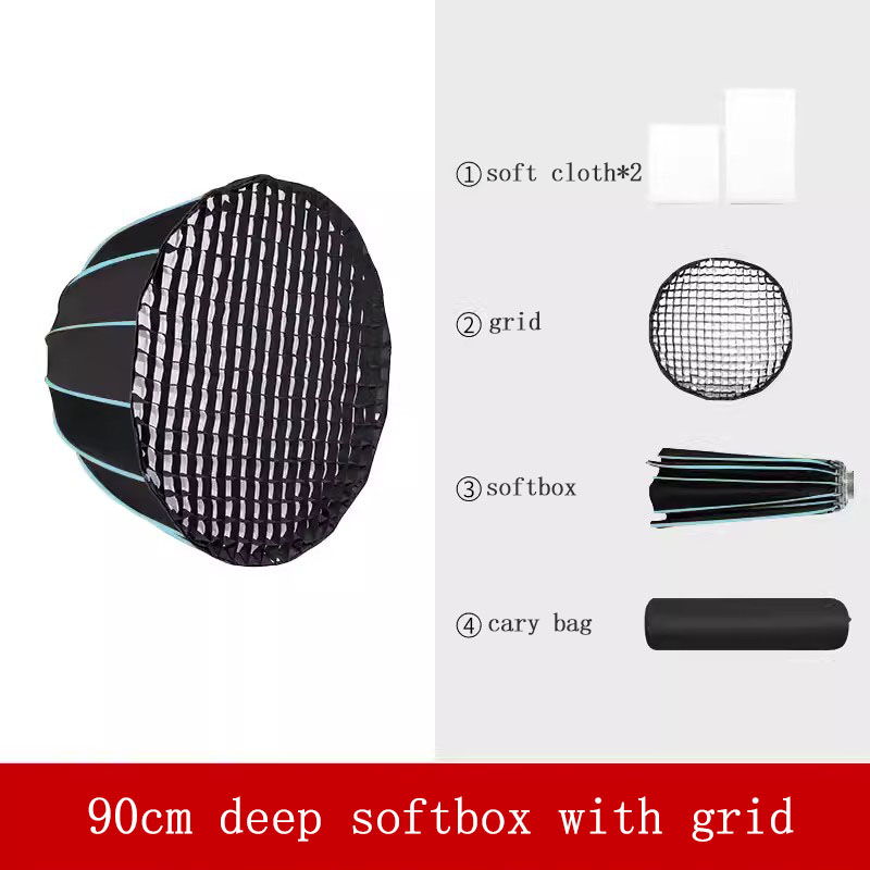 90cm Softbox with Grid 16-rib  - Parabolic Umbrella Deep recension och pris