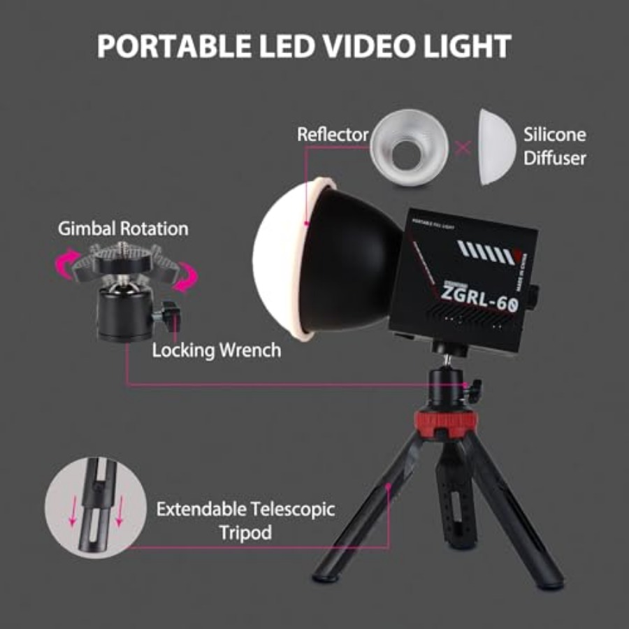 60W COB LED Video Light Handhe - Photography Lighting For Studio recension och pris